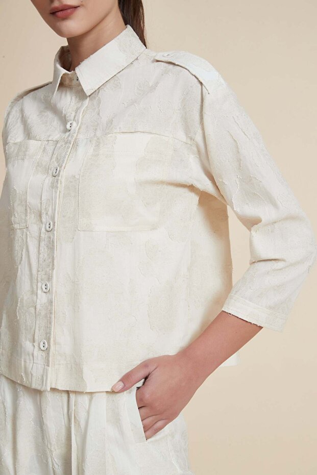 قميص بياقة قميص سادة - 3