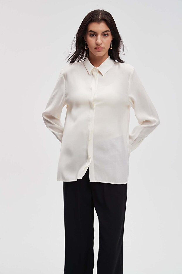 بلوزة سادة بأكمام طويلة - 3