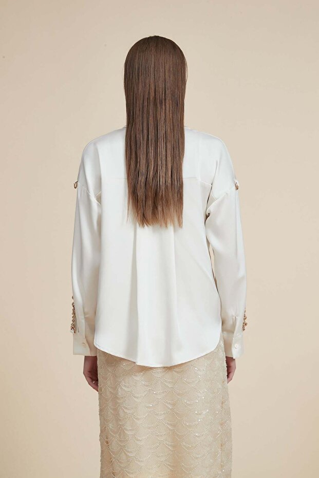 بلوزة سادة بأكمام طويلة - 3