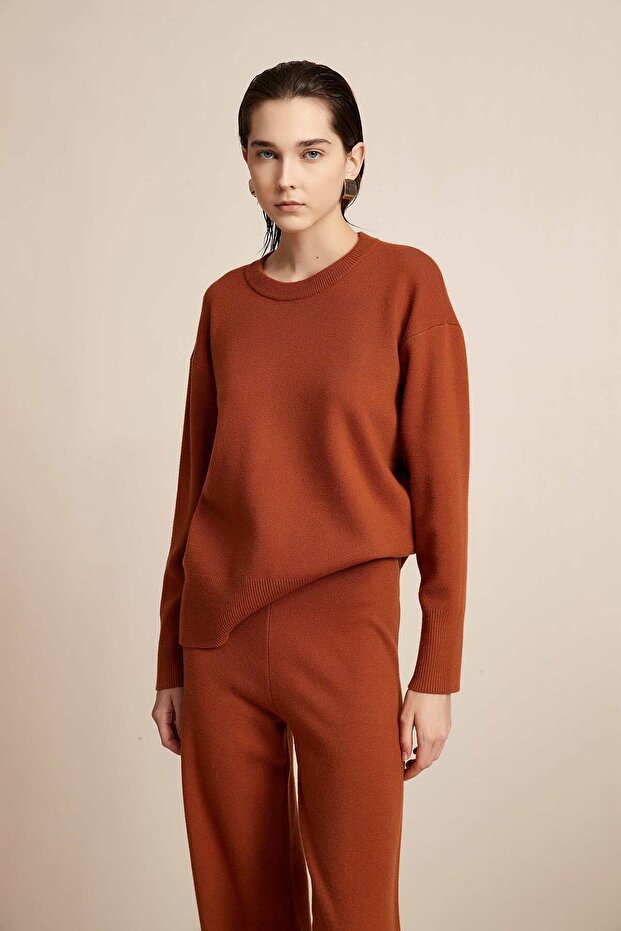 بلوزة سادة بأكمام طويلة - 5