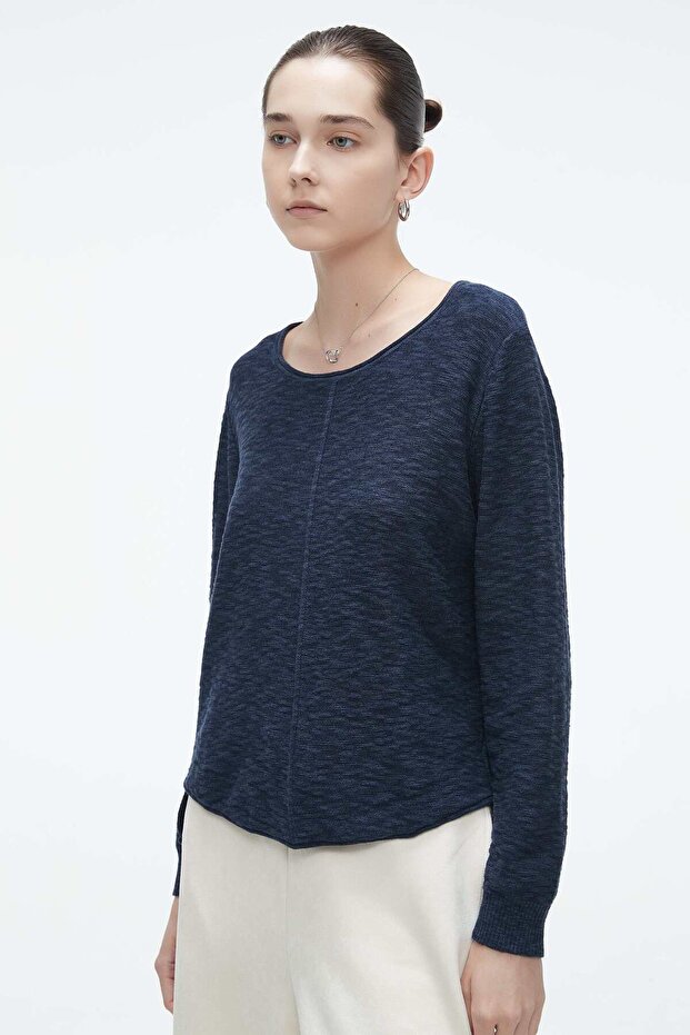 بلوزة سادة بأكمام طويلة - 5