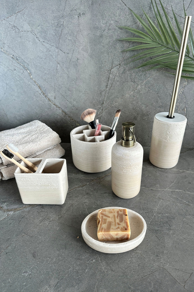 Charm Banyo Seti 5 Parça - Bej - 2