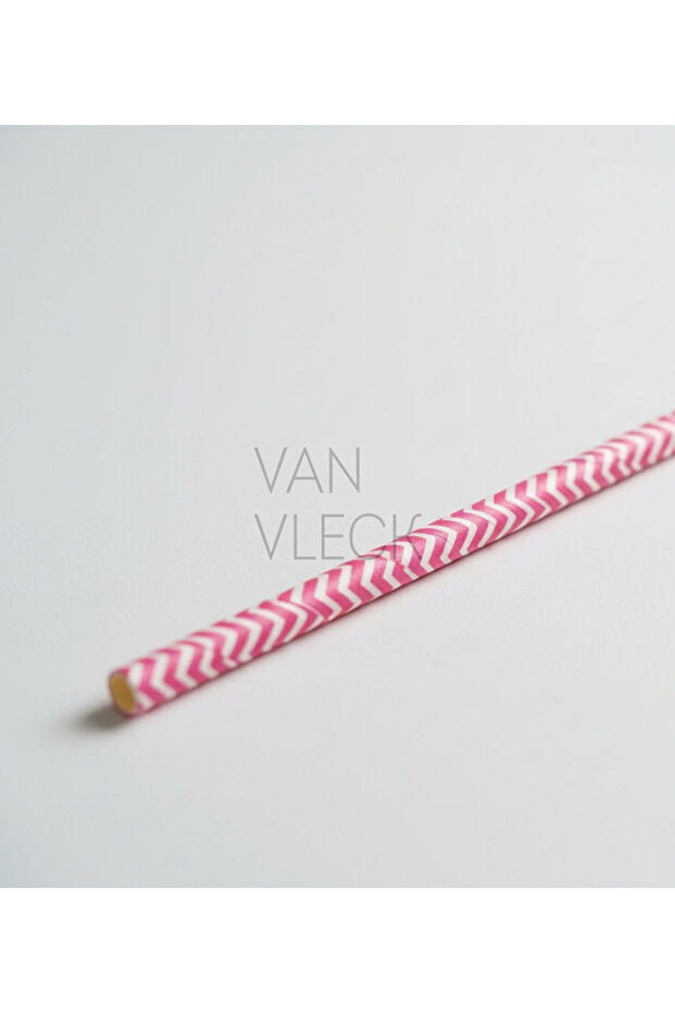 100’lü Zigzag Desenli Pembe Kağıt Pipet – Çevre Dostu, Tek Kullanımlık, Dayanıklı - 3