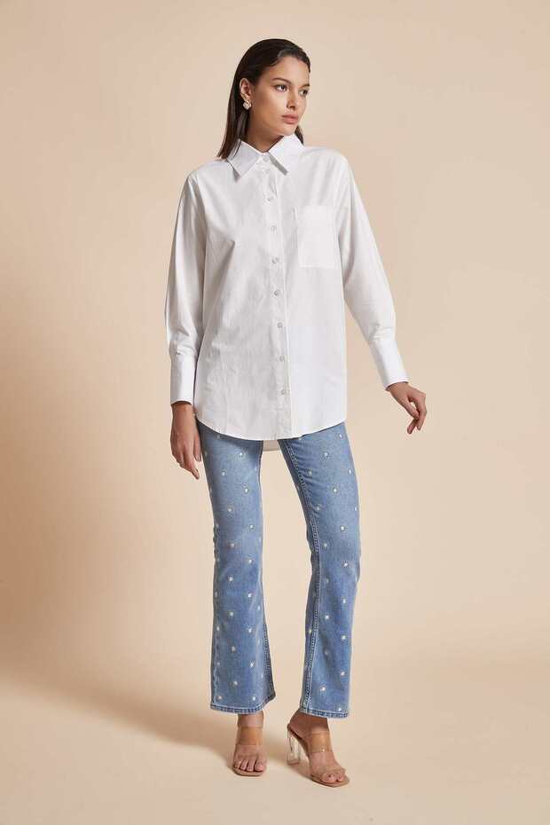 Solid Waist-Length Long-Sleeve Top - 2