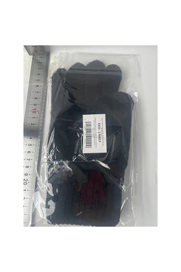 Men's Gloves, Flippy, Model H, Touchscreen Function, Knitted Acrylic Material, Black - 3