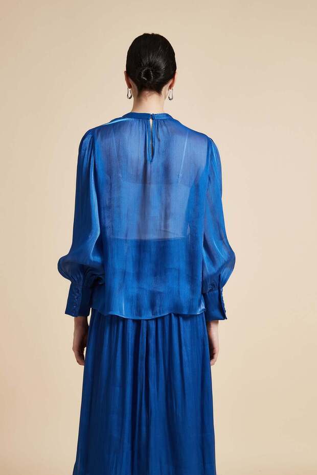 بلوزة سادة بأكمام طويلة - 5