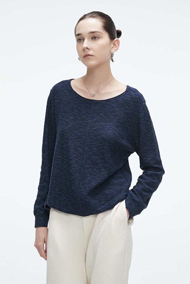 بلوزة سادة بأكمام طويلة - 3