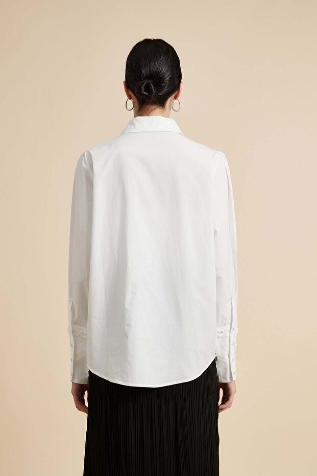 بلوزة سادة بأكمام طويلة - 6