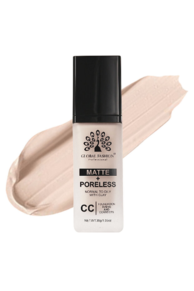 Matte & Poreless CC Foundation – 8 Shades, Oil-Control, Lightweight Buildable Coverage with SPF