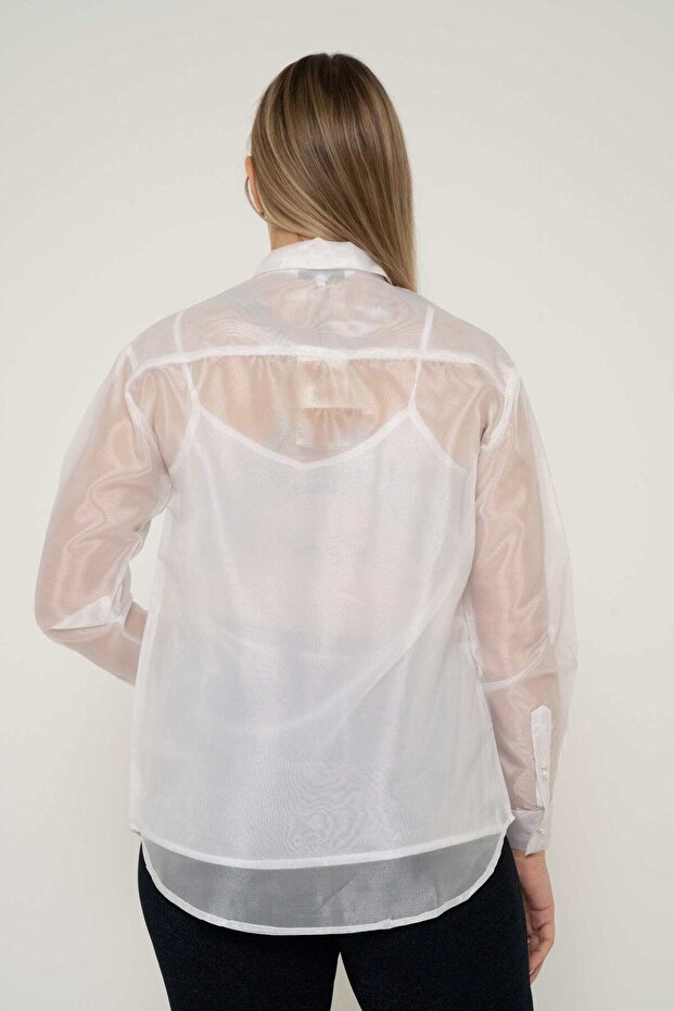 Solid Buttoned Long-Sleeve Top - 5