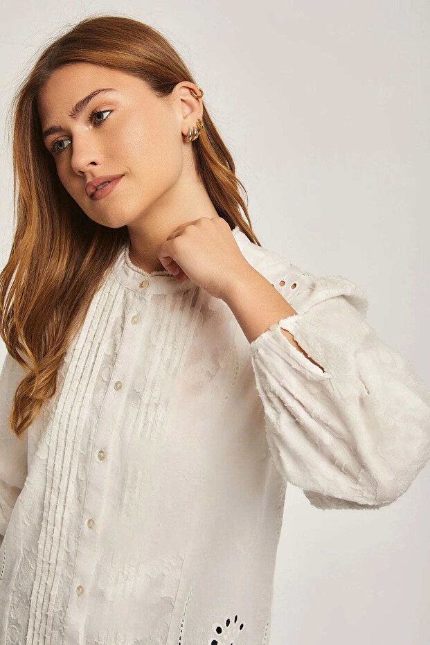 بلوزة سادة بأكمام طويلة - 2