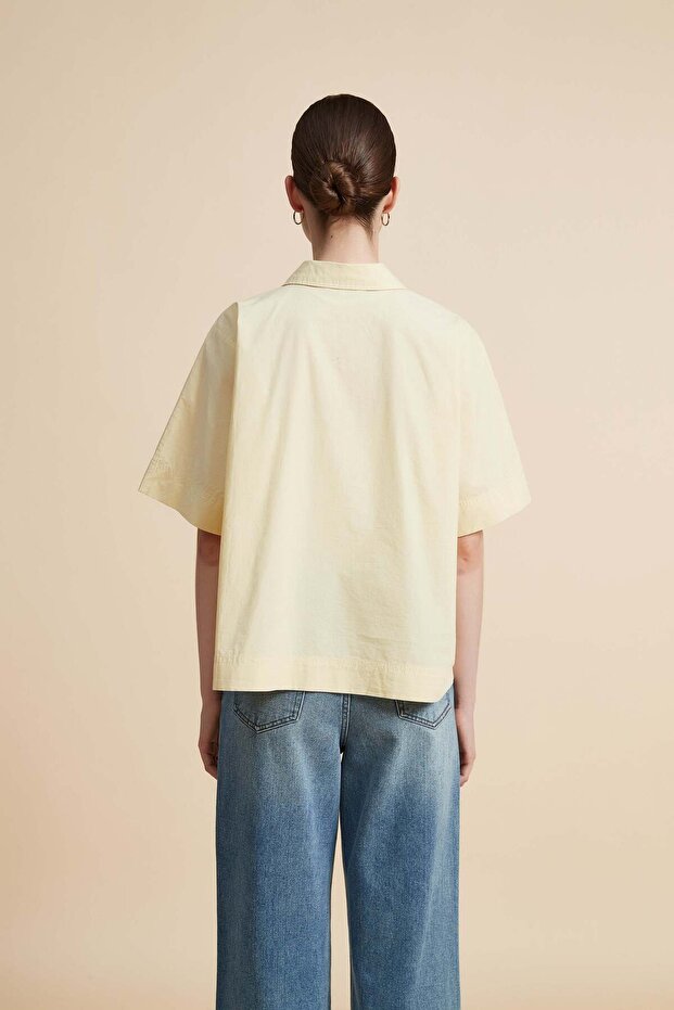 Solid Button-Front Top - 6