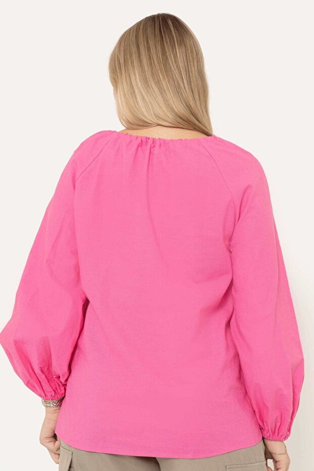 Solid Ruffled Long-Sleeve Top - 3