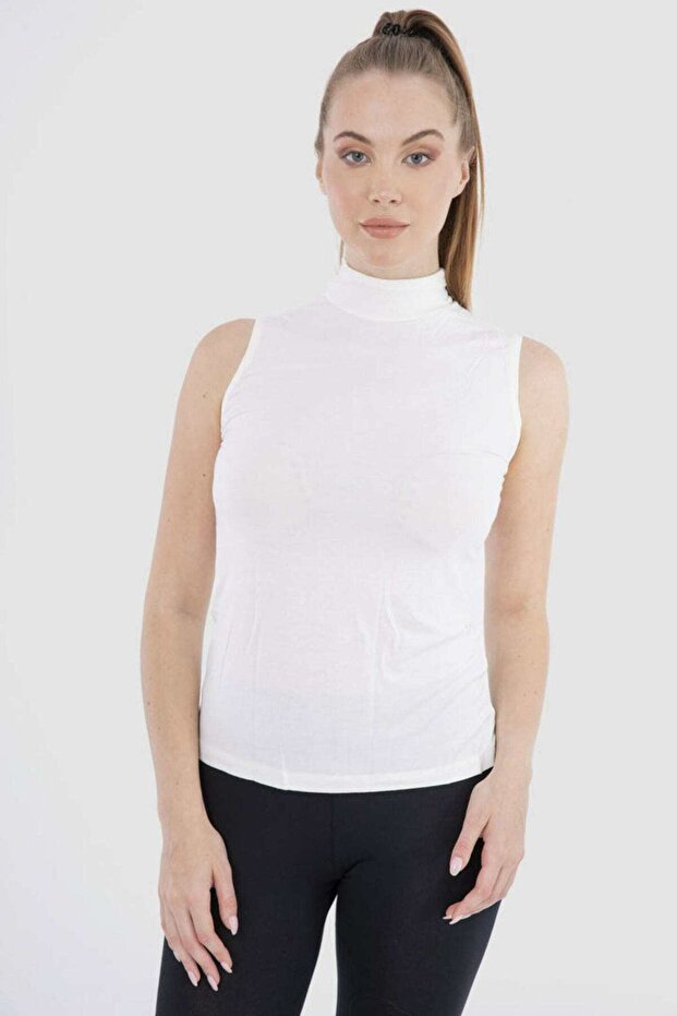 Solid High-Neck Top - 1