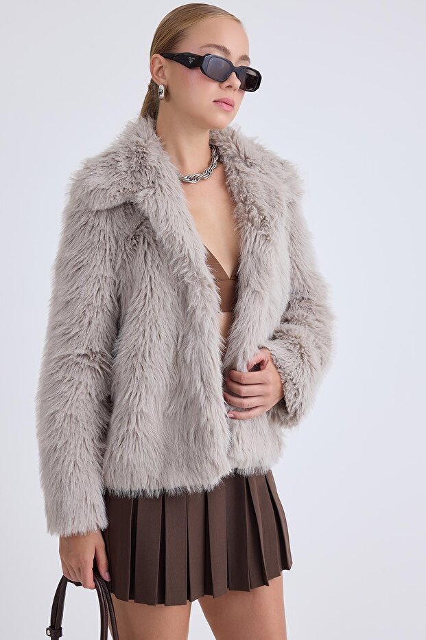Kısa Peluş Ceket - 6