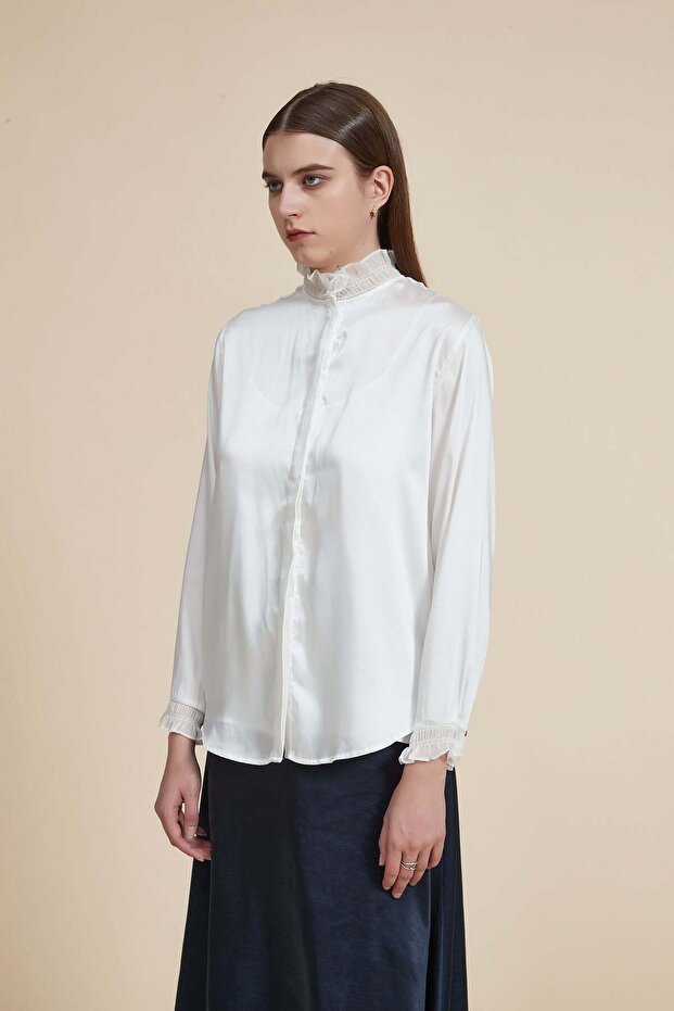 Solid High Neck Long Sleeve Top - 5