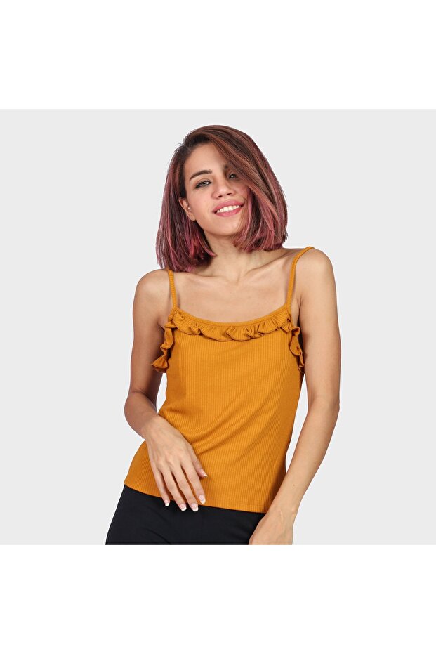 بلوزة مكشكشة ذات أشرطة - 1