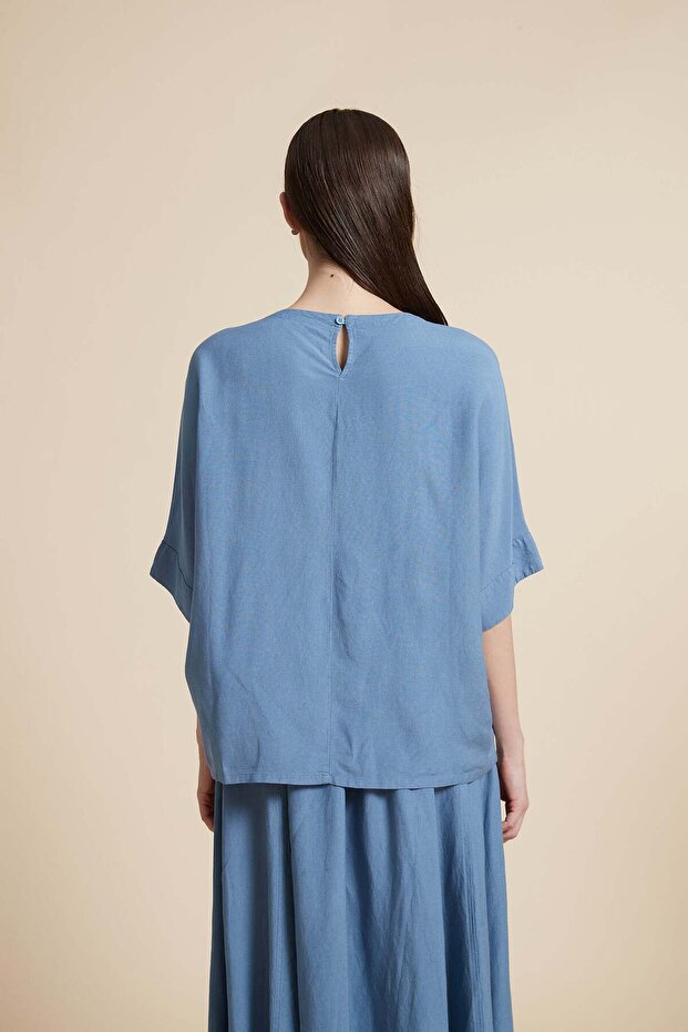 بلوزة سادة بأكمام 3/4 - 7