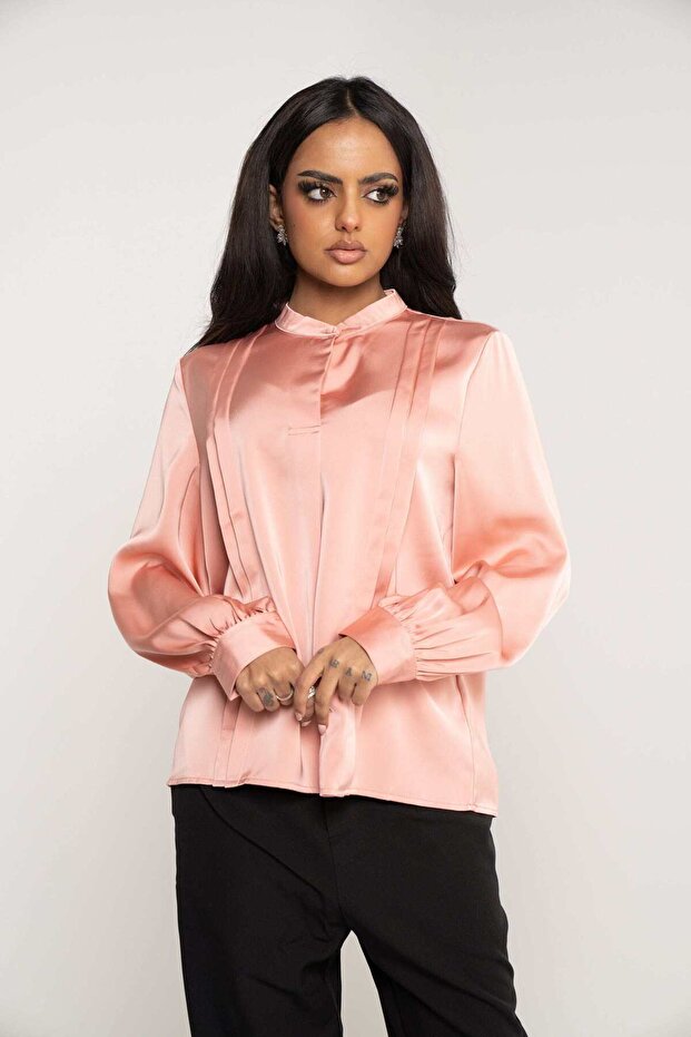 Solid Long-Sleeve Top with Flared Sleeves - 1