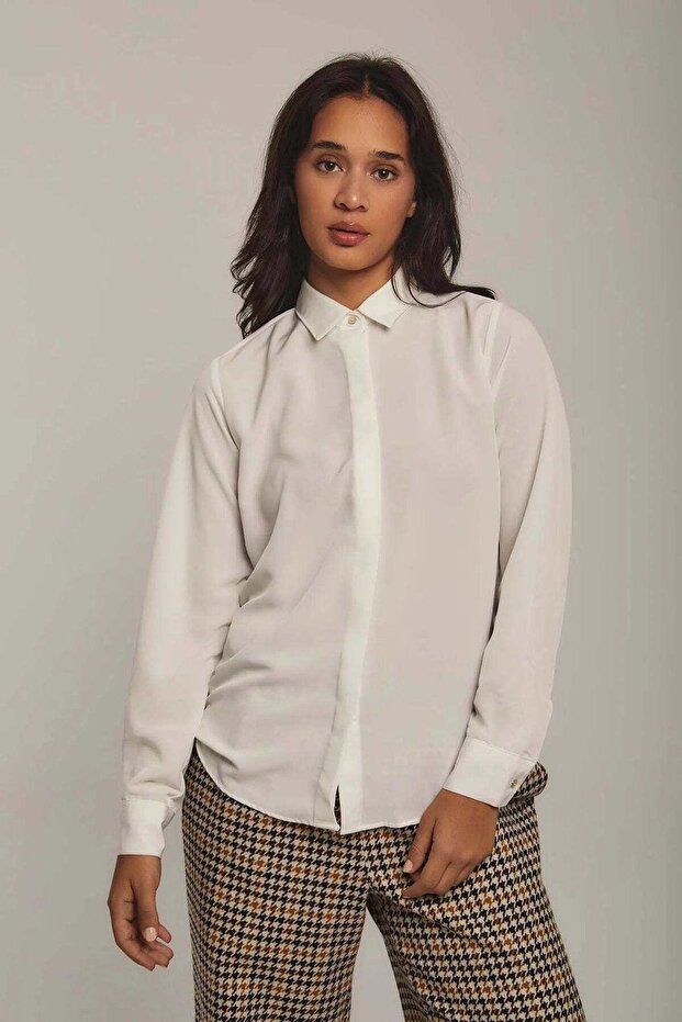 Solid Shirt Top - 1