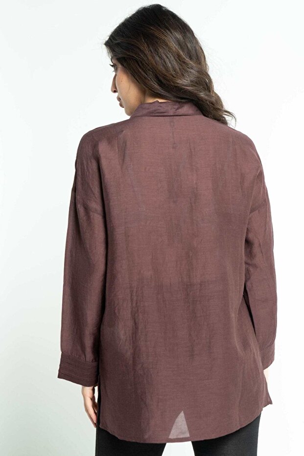 بلوزة مطرزة بأزرار أمامية - 3