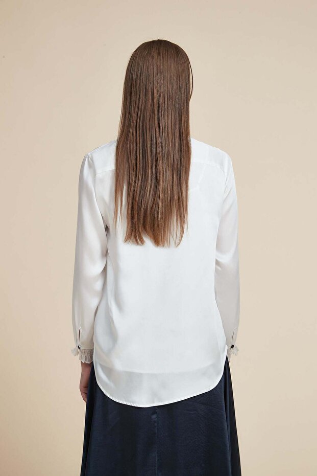 Solid High Neck Long Sleeve Top - 3
