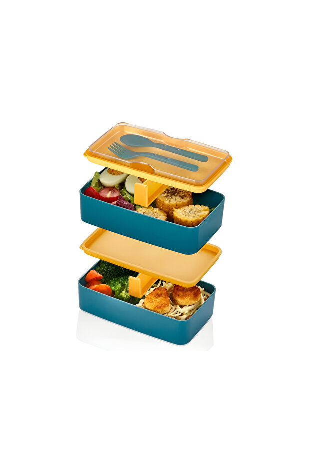 Rectangular 2-Tier Lunch Box - Storage Container - Lunch Box - 2