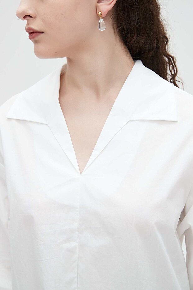 Solid V-Neck Long-Sleeve Top - 6