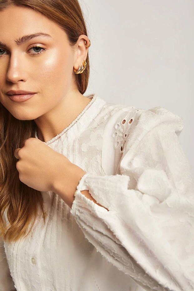 بلوزة سادة بأكمام طويلة - 3