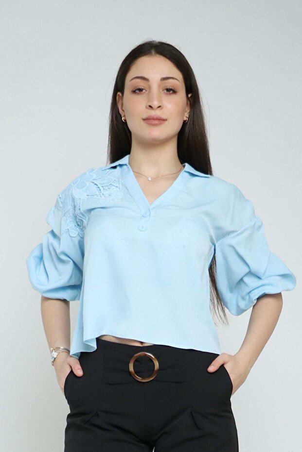 Solid Button-Front Top - 1