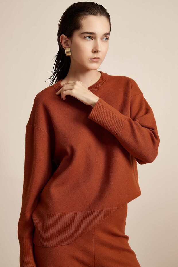 بلوزة سادة بأكمام طويلة - 8