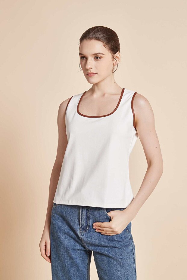 بلوزة سادة فضفاضة برقبة مربعة - 6