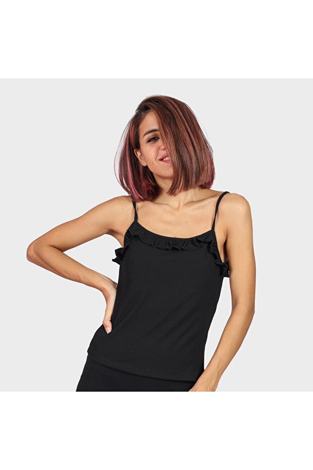 بلوزة مكشكشة ذات أشرطة - 1