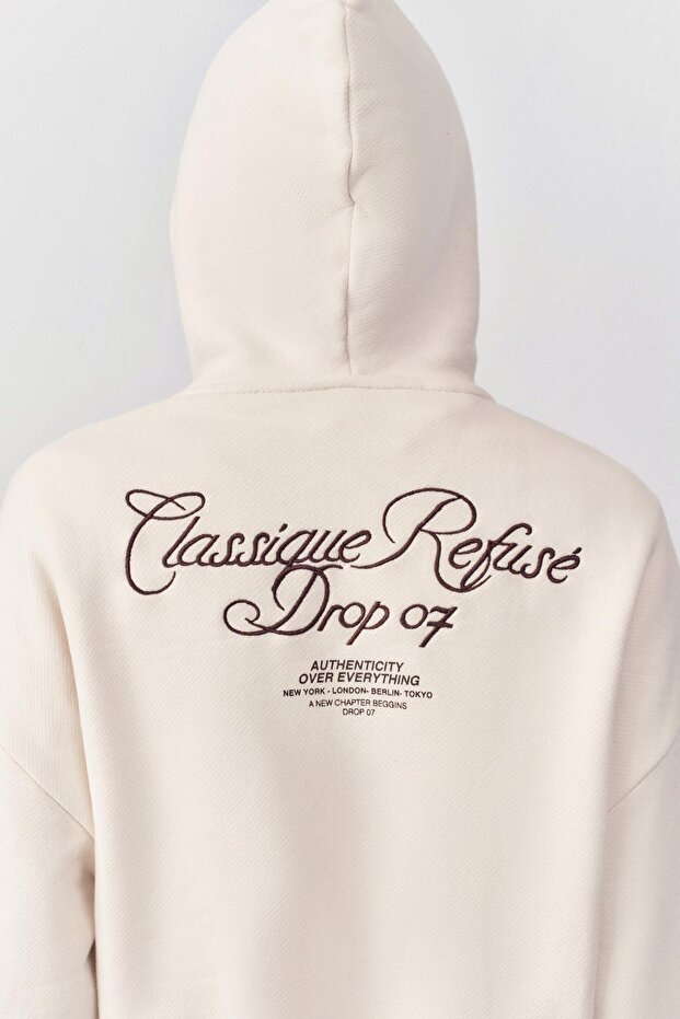 Baskılı işlemeli kapüşonlu sweatshirt - 6