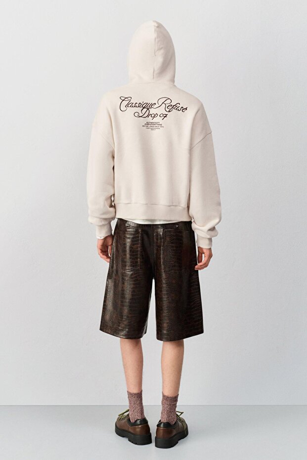 Baskılı işlemeli kapüşonlu sweatshirt - 5