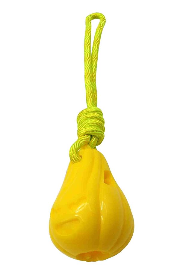 Pumpkin Shaped Dog Treat Toy Yellow