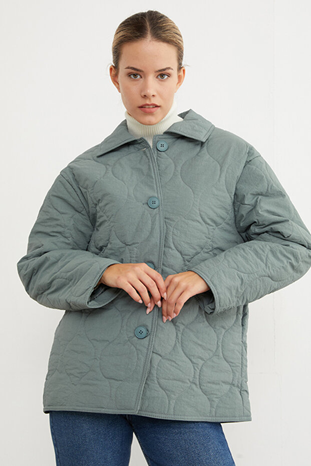 معطف كبير الحجم بأزرار منقوشة من سو واي - 3