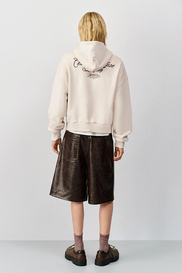 Baskılı işlemeli kapüşonlu sweatshirt - 3