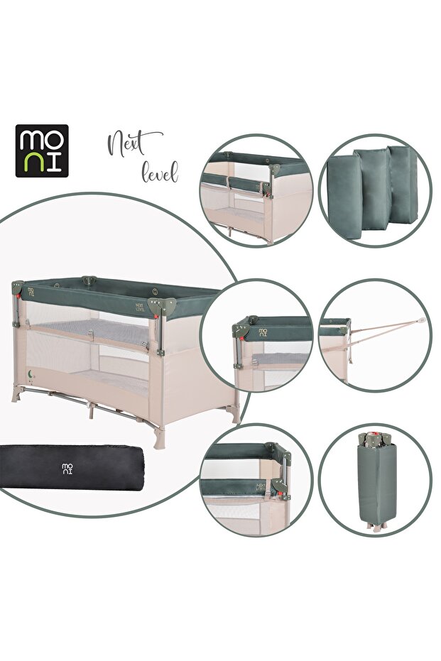 Next Level foldable co-sleeper crib with two height levels and sliding side - 1