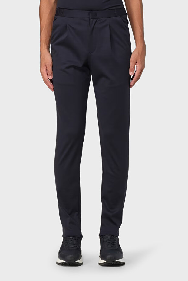 Stretch Wool Blend Regular Fit Straight Leg Fabric Trousers Men Pants Em000496 Te110