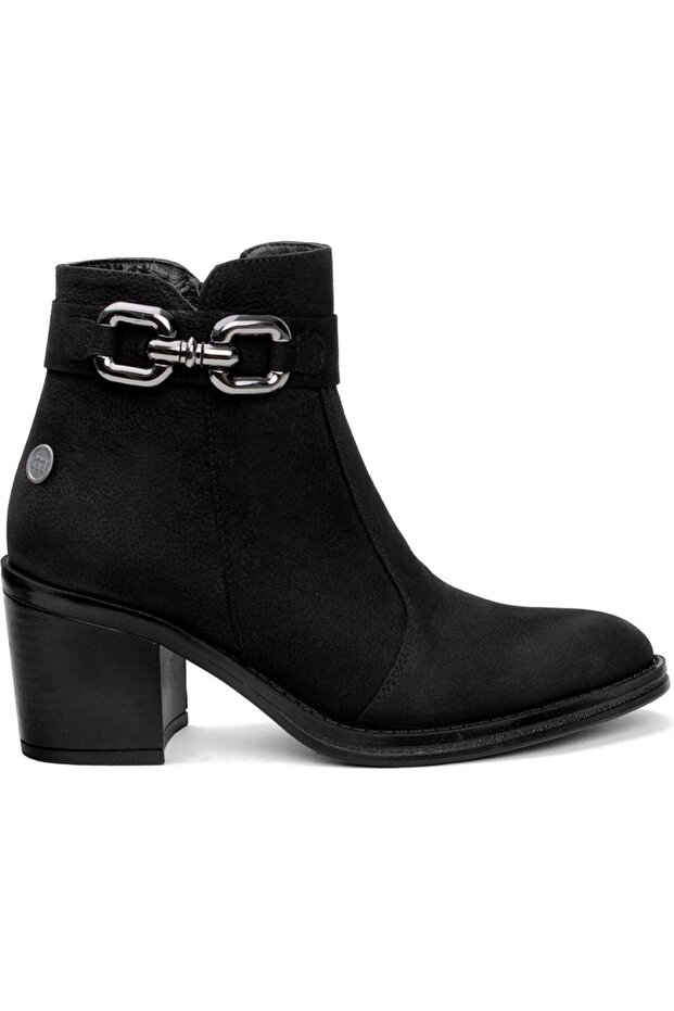 D24Kb-1320Z Heeled Daily Black Women's Boots