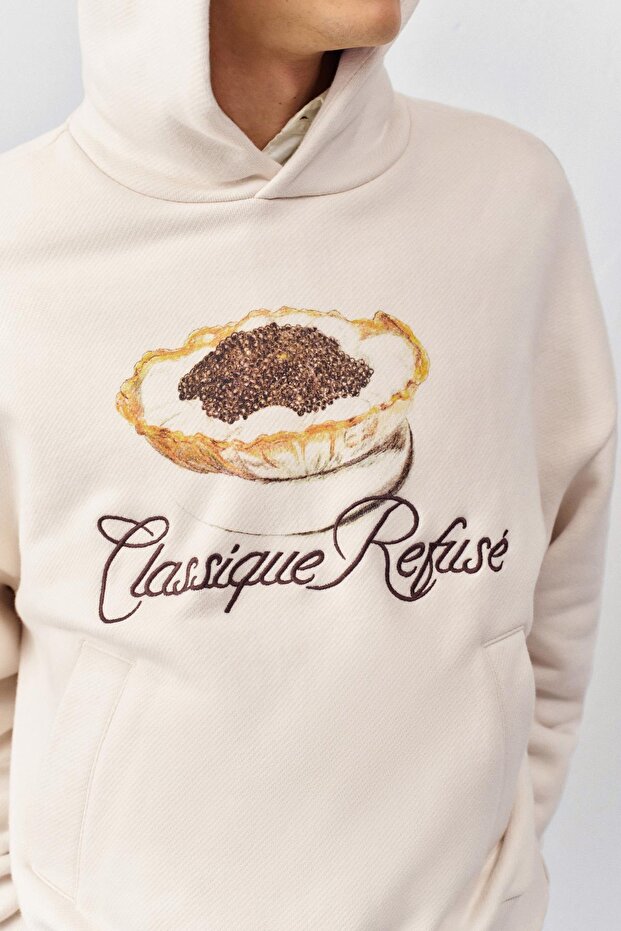 Baskılı işlemeli kapüşonlu sweatshirt - 7