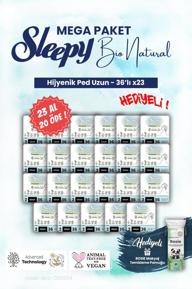 Bio Hygienic Pads Buy 23 Pay for 20 Long Mega Pack of 36 and Rosie Makeup Cotton