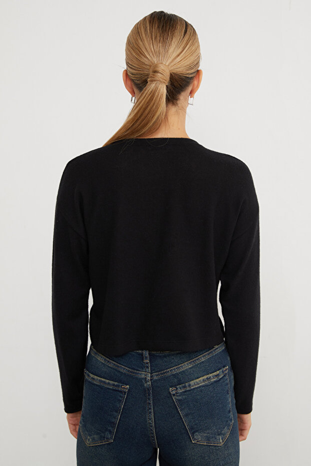 Basic Bisiklet Yaka İnce Triko Kazak - 8