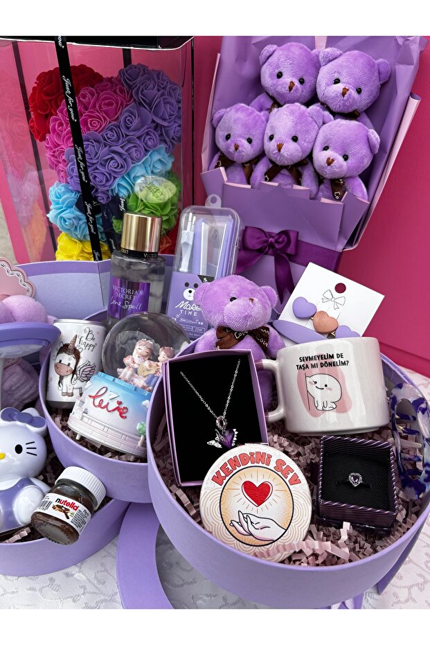 Sevgiliye Mor Hediye Seti - 4