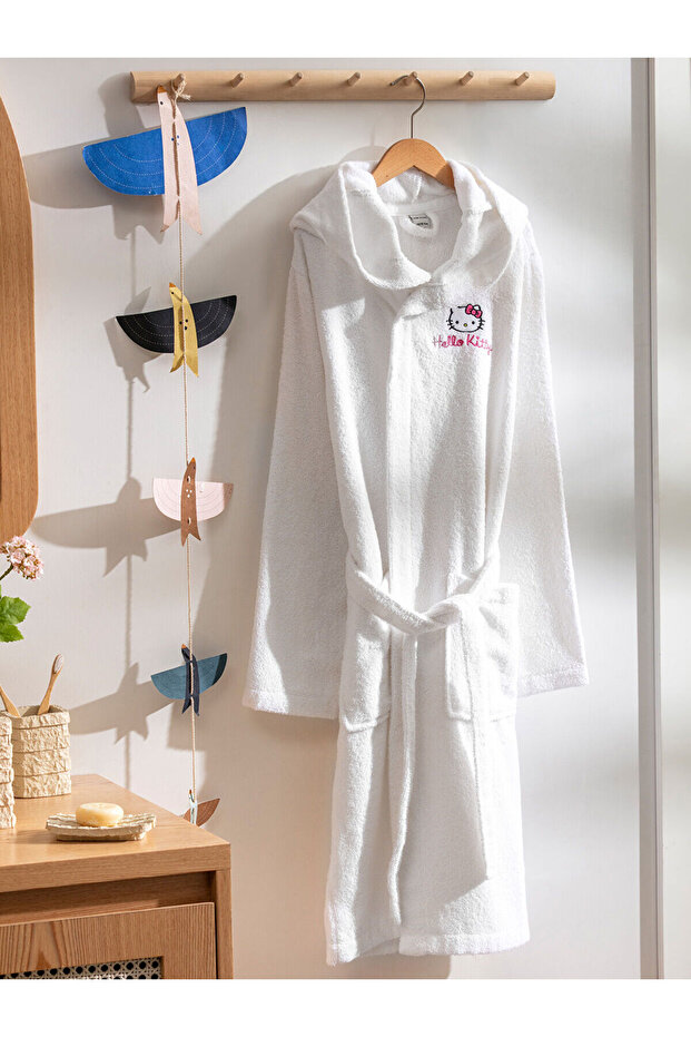 Two Mt Shop Quality Lcw Home White Embroidered Children's Bathrobe