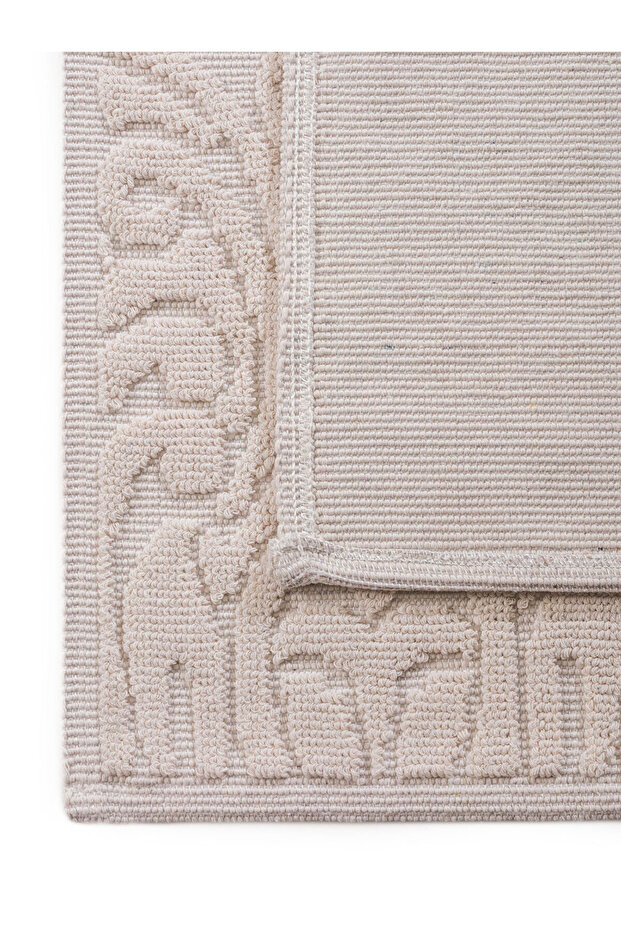 Ecru Patterned Bath Mat Set of 2 - 4