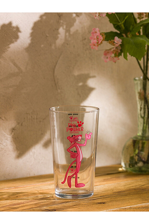Pembe Panter Baskılı Cam Bardak 570 ml - 3