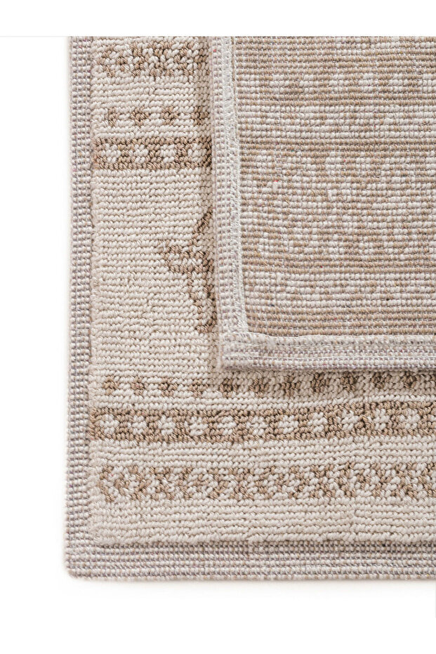 Ecru Elephant Patterned Bath Mat Set of 2 - 3