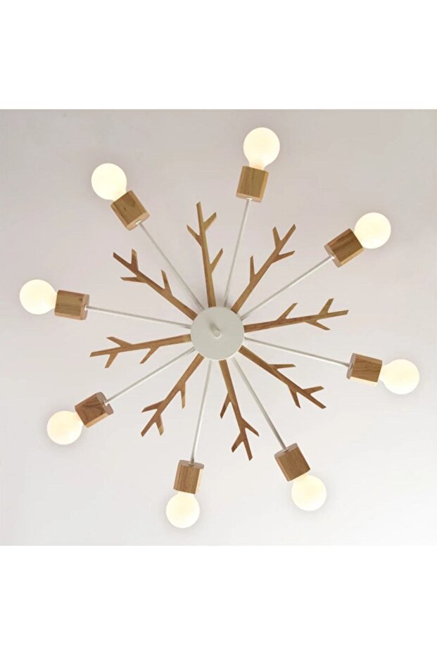 Postmodern Flake Ahşap Dal Avize 8lı - 2